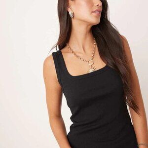 NWT ASOS Design Elegant Black Women's Tank Top L